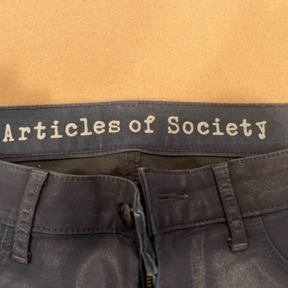Articles of Society Mya Coated Blue Skinny Jeans - Size 28 - Picture 8 of 12